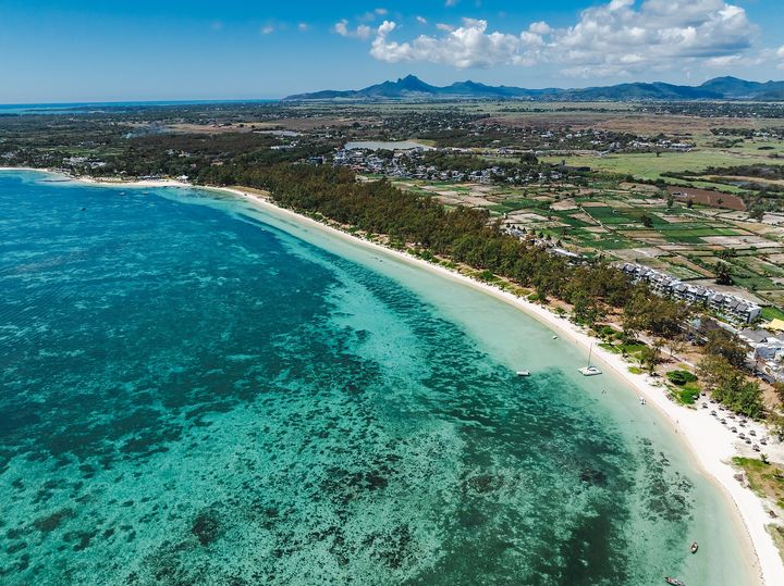 Belle Mare beach on the east coast of Mauritius